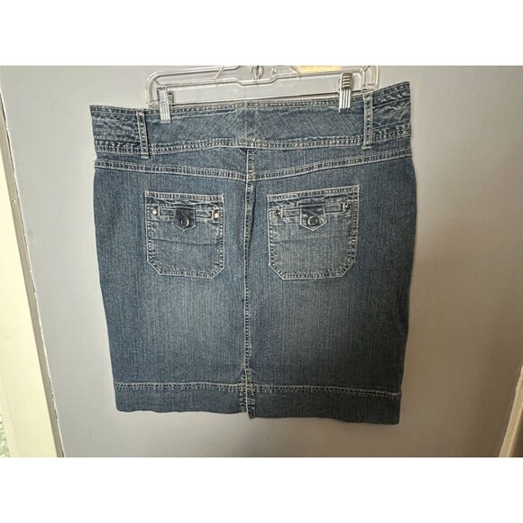 Vintage Code Blue Y2K Khaki Short Denim Jean Skirt size 14 - Picture 2 of 4